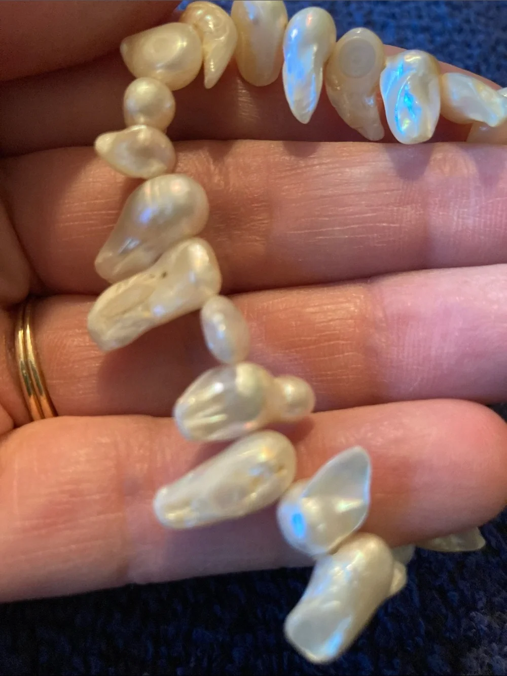 Freshwater Baroque Tooth Pearl Stretch Bracelet